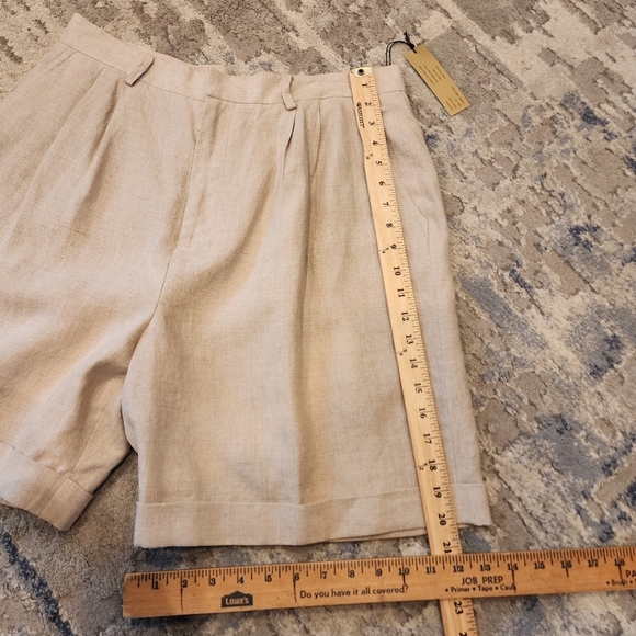NWT Vintage Nordstrom Linen Beige highrise pleated lined shorts. Size 16 - Picture 10 of 16